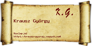 Krausz György névjegykártya