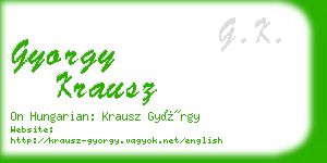 gyorgy krausz business card